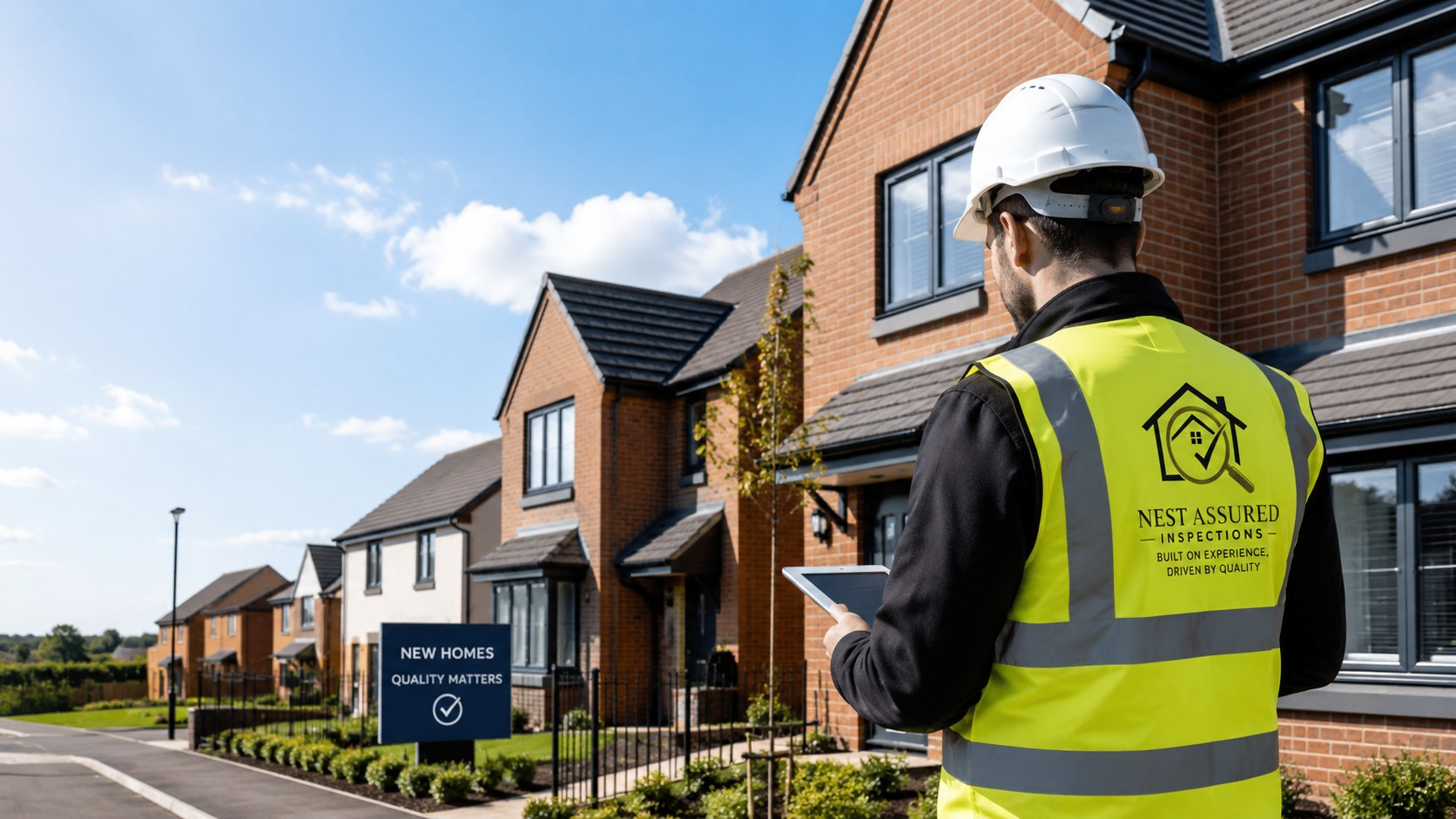 Nest Assured inspector reviewing a new-build housing development